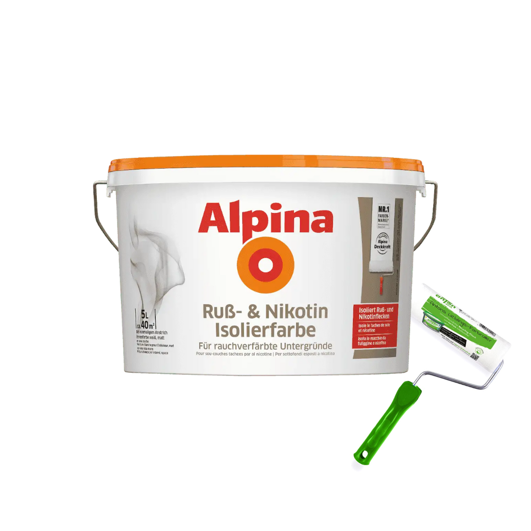 Alpina Ruß- & Nikotin Isolierfarbe 5 Liter weiß, matt